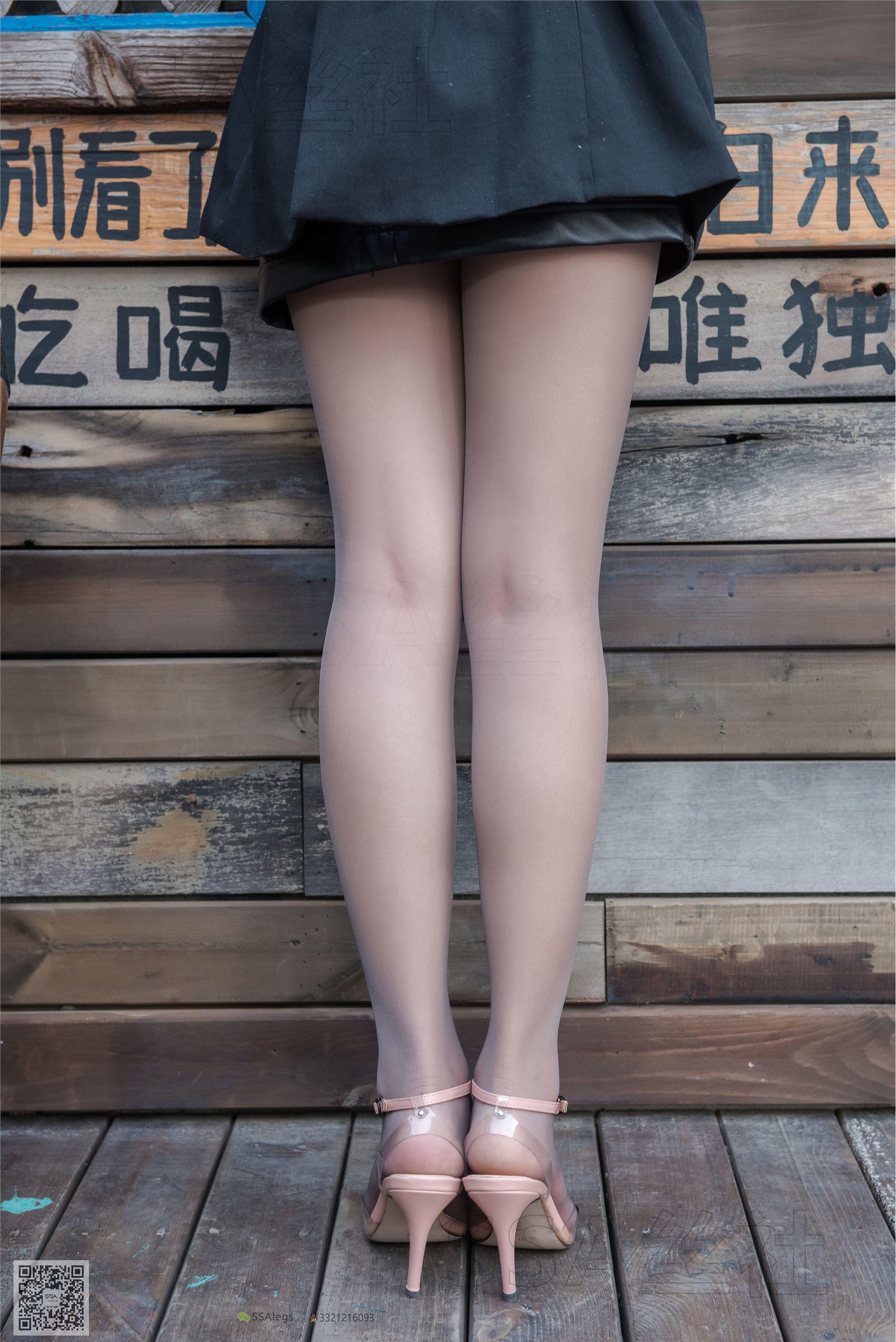 SSA丝社 NO.056 大大的一天皮裙灰丝特写